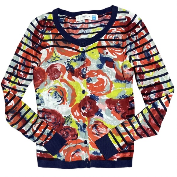 Like new! Anthropologie Sparrow Artist’s Study floral lightweight cardigan XS - Picture 4 of 13